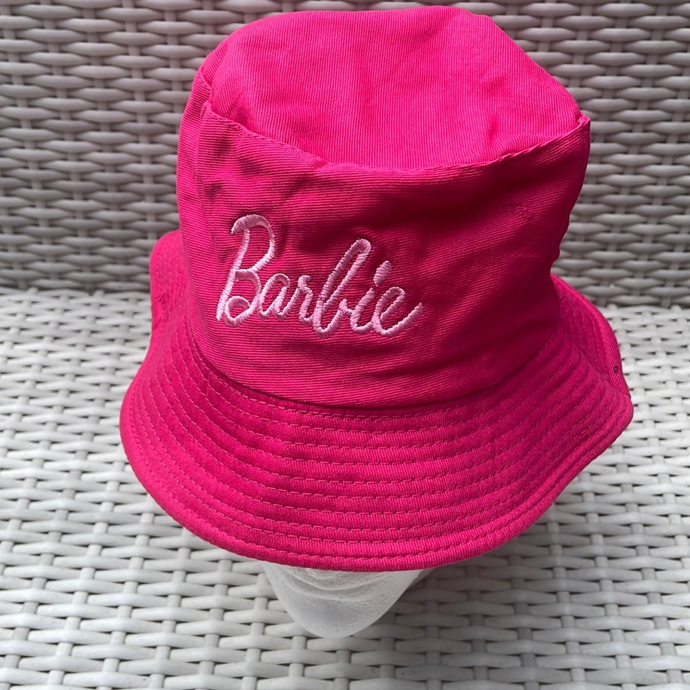 BARBIE Pink Embroidered Fishman /Bucket Hat
